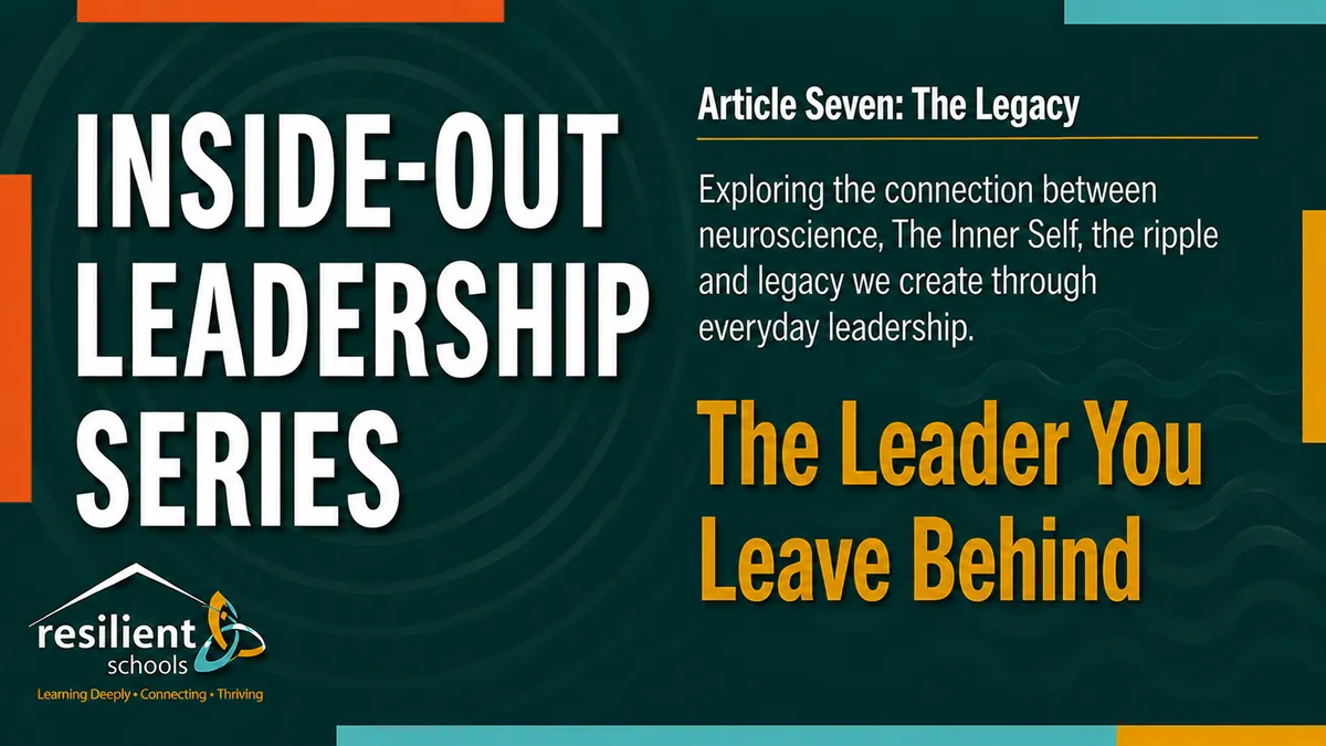The Legacy: The Leader You Leave Behind cover image for the Inside-Out Leadership Series, exploring how intentional leadership creates lasting influence through relationships, ripple effects and the legacy we leave behind."